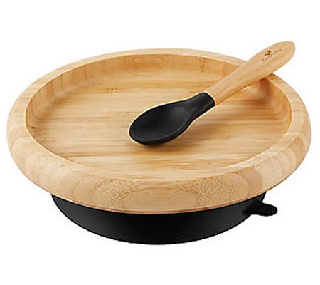 Avanchy Bamboo Suction Classic Plate & Spoon