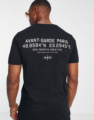 Avant Garde back print T-shirt in black