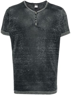 Avant Toi abstract-print linen T-shirt - Black