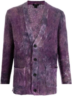 Avant Toi bleached-effect brushed cardigan - Purple