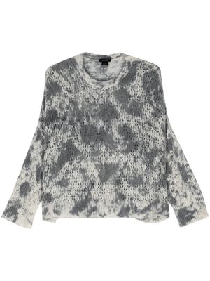 Avant Toi camouflage-print open-knit jumper - Grey