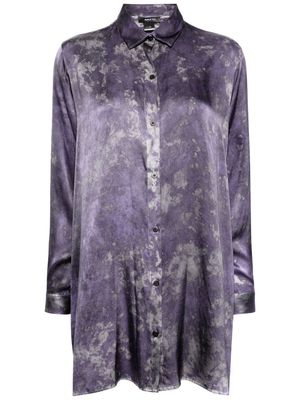 Avant Toi camouflage print silk-blend shirt - Purple