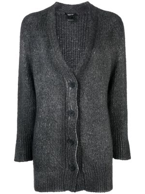 Avant Toi chunky ribbed-knit brushed cardigan - Grey