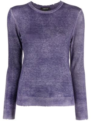 Avant Toi distressed-finish long-sleeved sweater - Purple