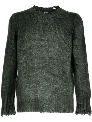 Avant Toi distressed rib-knit sweatshirt - Green