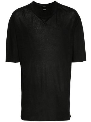 Avant Toi drop-shoulder cotton T-shirt - Black