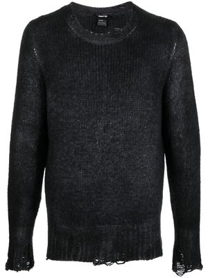 Avant Toi faded-effect distressed jumper - Black