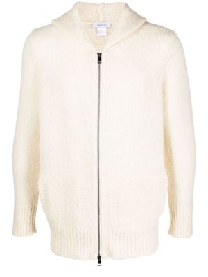 Avant Toi fine-knit zip-up hoodie - Neutrals