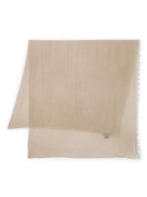 Avant Toi frayed-edge cashmere scarf - Neutrals