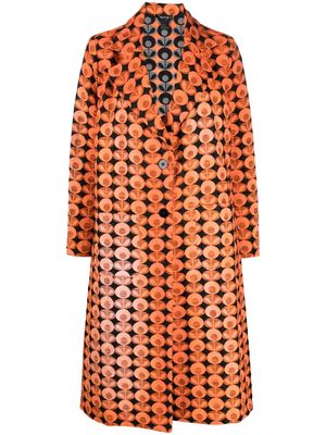 Avant Toi graphic-print single-breasted coat - Orange