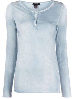 Avant Toi half-button cotton top - Blue