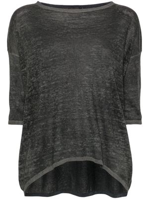 Avant Toi knitted linen-blend T-shirt - Grey