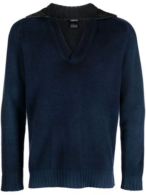 Avant Toi long-sleeved split-neck jumper - Blue