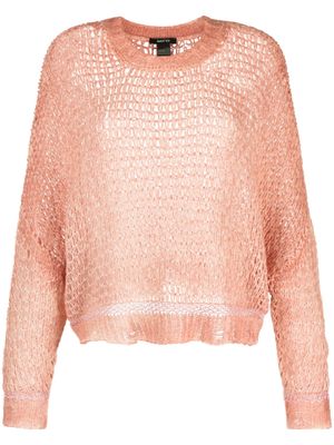 Avant Toi open-knit silk-cashmere jumper - Pink