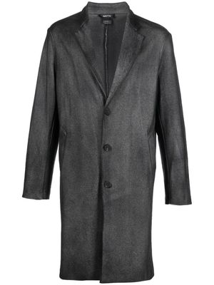 Avant Toi painted-effect merino-wool overcoat - Black
