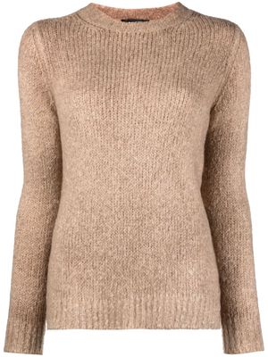 Avant Toi purl-knit ribbed-trim jumper - Neutrals