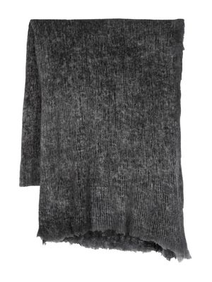 Avant Toi raw-edge knitted scarf - Grey