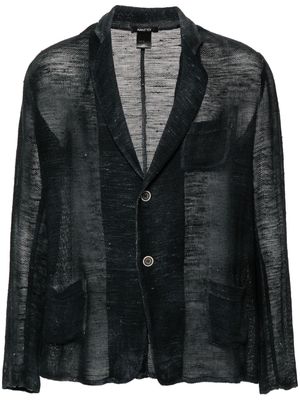 Avant Toi single-breasted open-knit blazer - Black