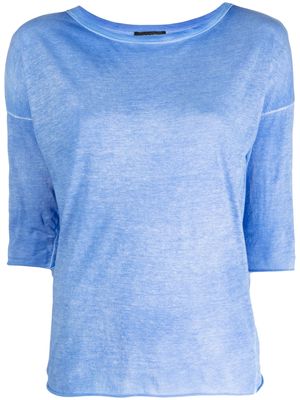 Avant Toi three-quarter length sleeved T-shirt - Blue