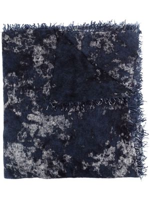 Avant Toi tie-dye print knitted scarf - Blue