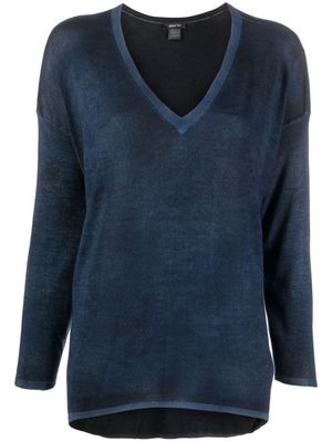 Avant Toi V-neck fine-knit jumper - Blue