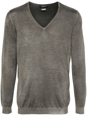 Avant Toi v-neck fine-knit jumper - Grey