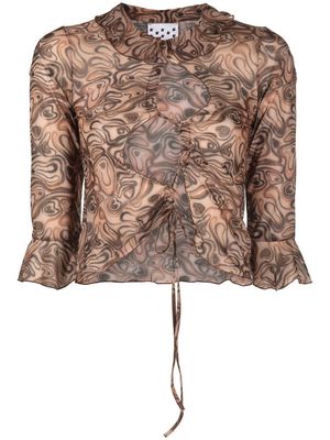 AVAVAV abstract-print blouse - Brown