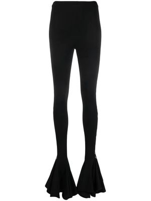 AVAVAV embroidered-motif flared leggings - Black