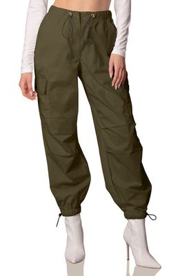Avec Les Filles Cotton Cargo Pants in Army Green