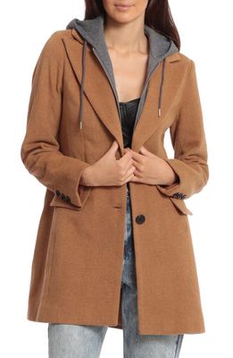 Avec Les Filles Peaked Lapel Jacket with Zip Out Bib in Camel
