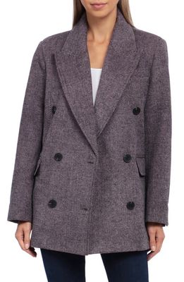 Avec Les Filles Tailored Double Breasted Coat in Pink/Black