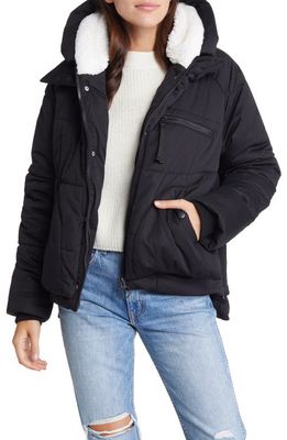 Avec Les Filles Thermalpuff™ Hooded Utility Puffer Jacket in Black