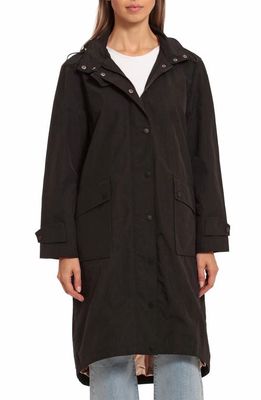 Avec Les Filles Water Resistant Coat With Detachable Hood in Black