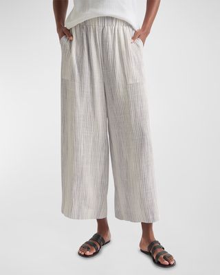 Avenue Linen-Blend Cropped Pants