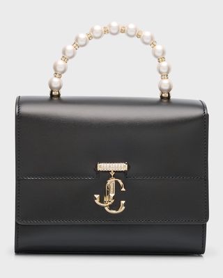 Avenue Pearly Leather Top-Handle Bag