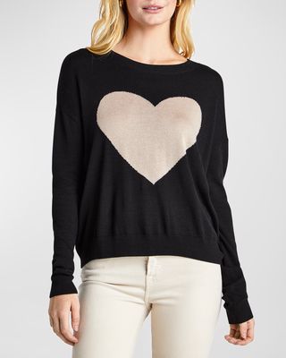 Avery Heart Knit Crewneck Sweater