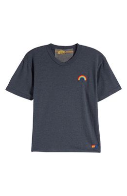 Aviator Nation Embroidered Rainbow T-Shirt in Charcoal