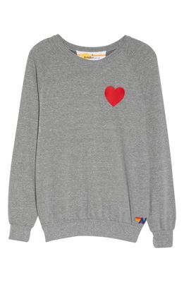 Aviator Nation Heart Sweatshirt in Heather Grey