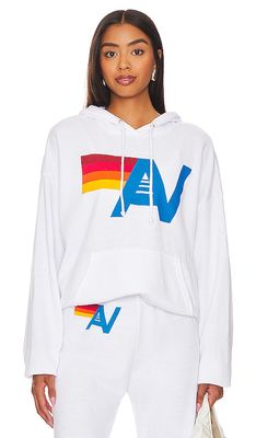 Aviator Nation Logo Pullover Hoodie in White