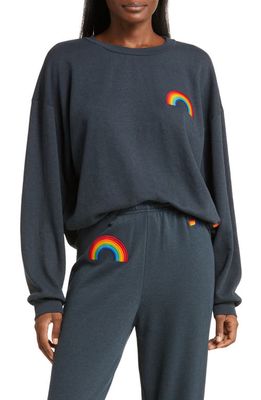Aviator Nation Rainbow Sweatshirt in Dark Charcoal