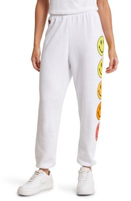 Aviator Nation Smiley Sunset Sweatpants in White
