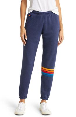 Aviator Nation Women's Rainbow Stitch Sweatpants in Navy