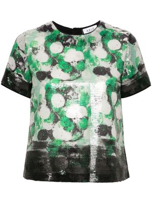 Aviù sequin-embellished graphic-print blouse - Green