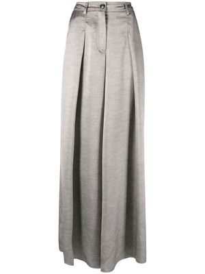 Aviù wide-leg pleated trousers - Grey