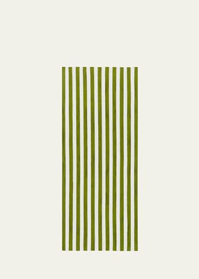 Avocado Green Stripe Tablecloth, 65" x 98"