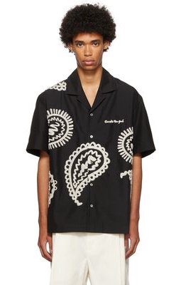 Awake NY Black Embroidered Paisley Shirt