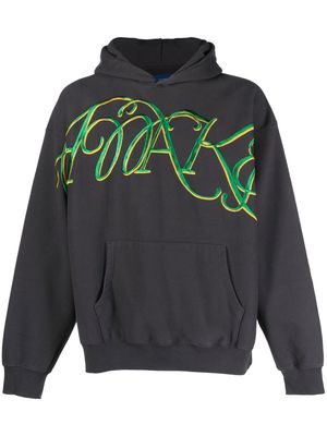 Awake NY logo-embroidered cotton hoodie - Grey