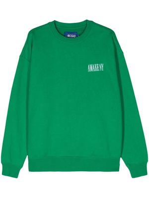 Awake NY logo-embroidered cotton sweatshirt - Green