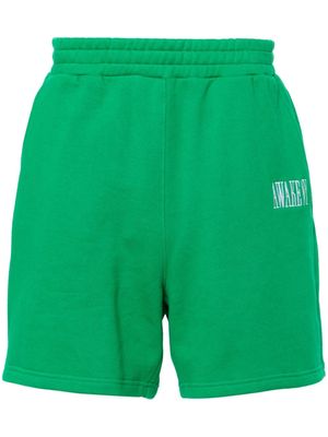 Awake NY logo-patch track shorts - Green