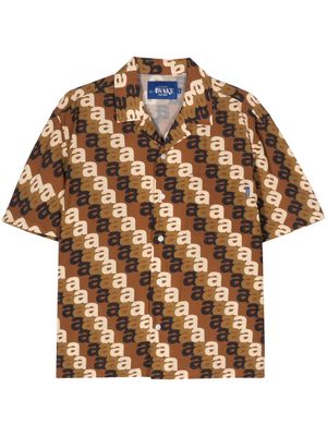 Awake NY logo-print shirt - Brown